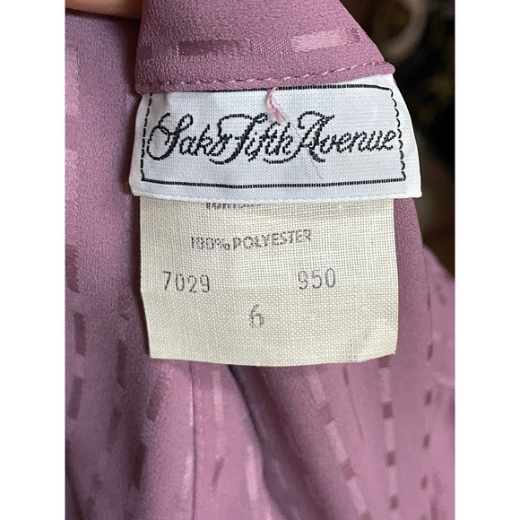 Saks Fifth Avenue Womens Button Down Shirt Purple Long Sleeve Ruffle Neck 6 - Picture 6 of 7